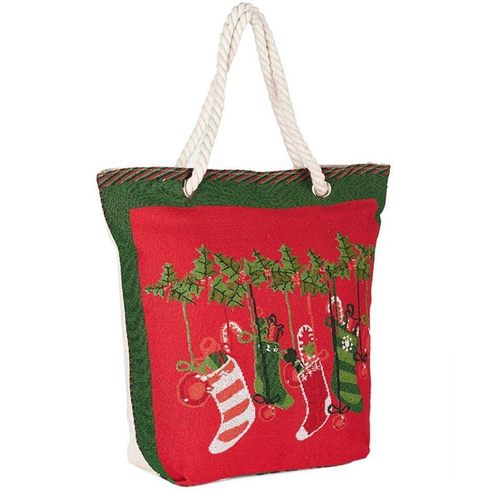 Holiday Themed Totebag "Stockings"